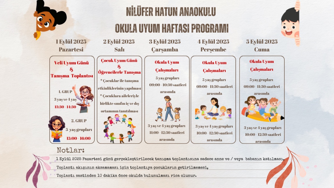 1-5 EYLÜL 2025 OKULA UYUM PROGRAMIMIZ 